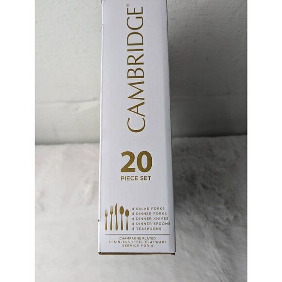 Cambridge Silversmith Champagne Plated 20 Piece Stainless steel Flatware Set New - Picture 4 of 6